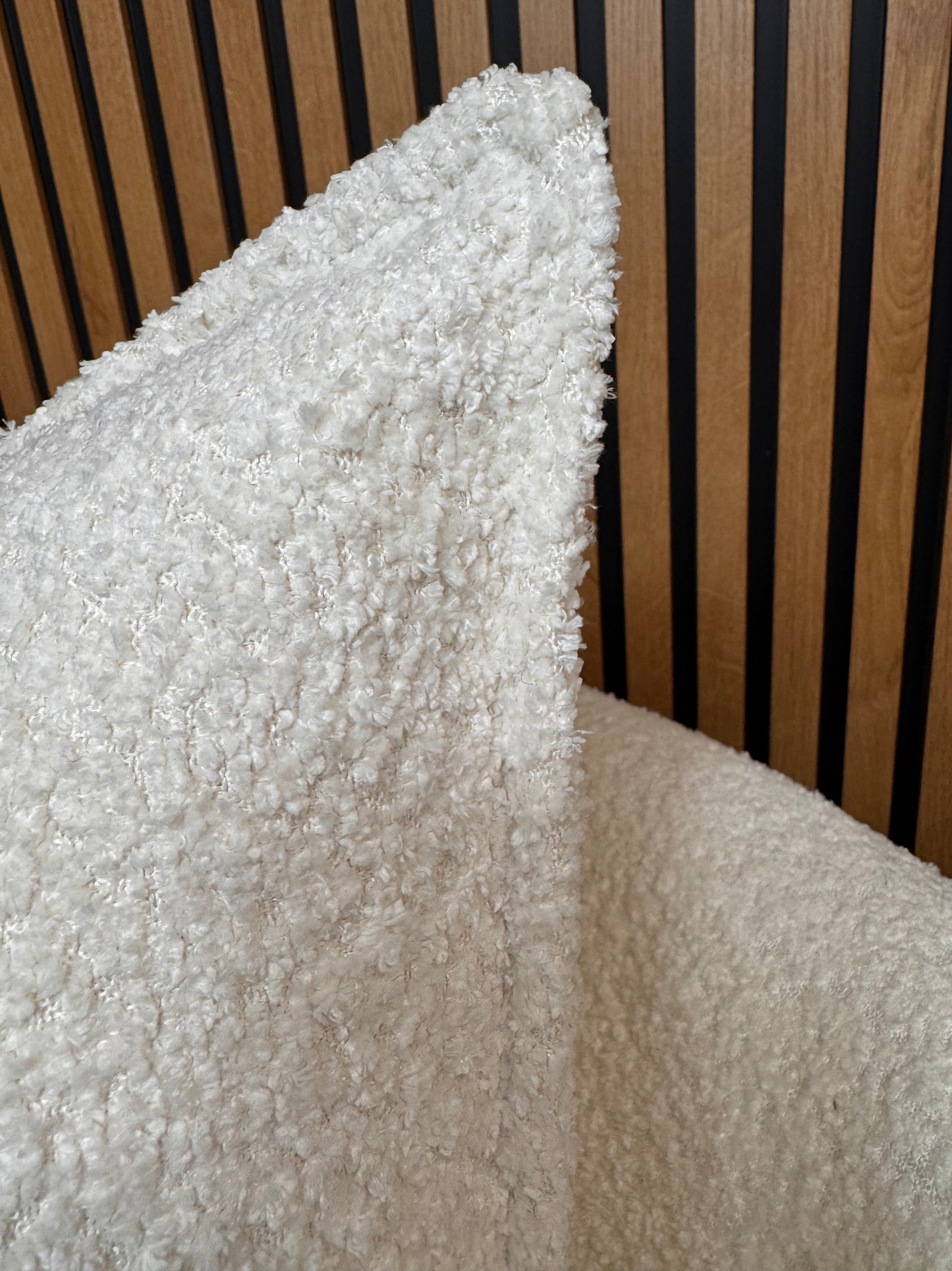 Cream boucle cushion
