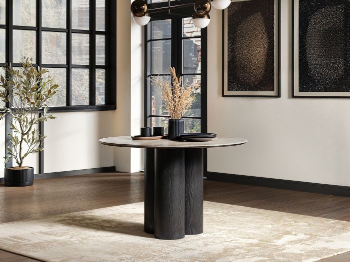 SOLACE+CO DEKO SINTERED STONE DINING TABLE-BLACK