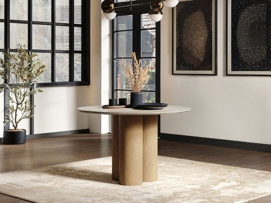 SOLACE+CO DEKO SINTERED STONE DINING TABLE-OAK