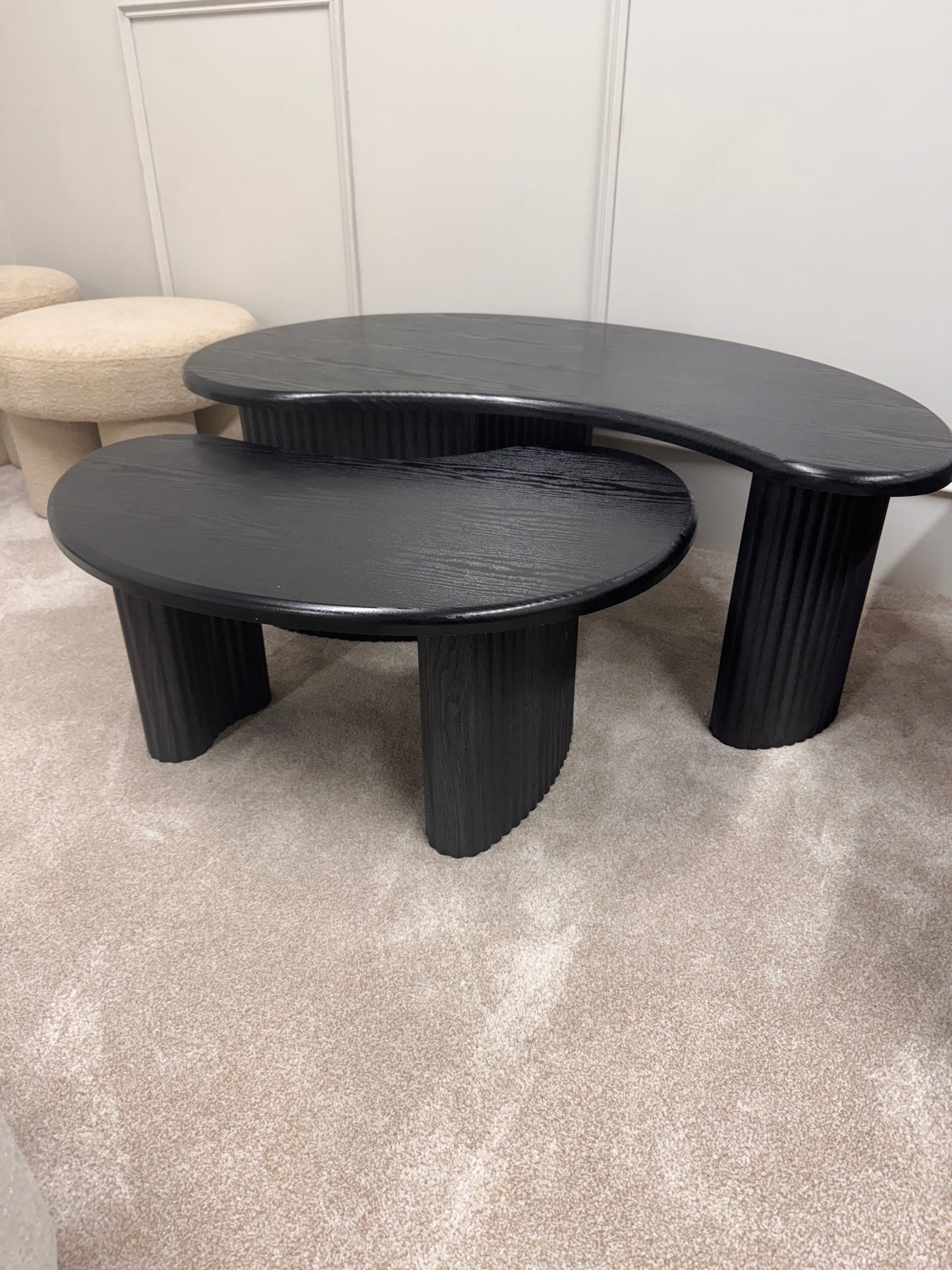 SOLACE+CO CLIO COFFEE TABLE SET BLACK