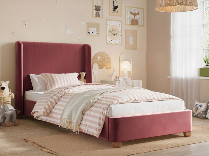 FLAIR ALMA SINGLE UPHOLSTERED BED WITH WINGED HEADBOARD
