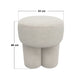 SOLACE+CO FERRO SET OF 2 UPHOLSTERED POUFFE STOOLS BEIGE SHERPA FLEECE