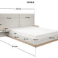 SOLACE+CO Vera Hotel Bed Frame with Integrated Bedside Tables Cream Chenille