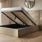 FLAIR ALICE HOTEL OTTOMAN BED WITH USB GOLD LIGHTS BEIGE VELVET